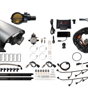 Complete car turbocharger installation kit with all necessary components.
