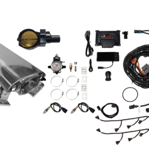Complete fuel injection kit with intake manifold and wiring harness.