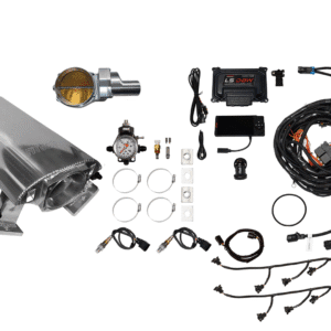 Complete car engine wiring harness kit with connectors and sensors.