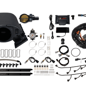 Complete automotive wiring and accessory kit laid out on a white background.