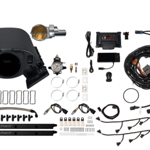 Complete car turbo kit with all essential components laid out.