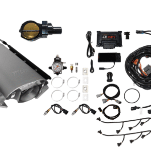 Complete propane conversion kit with regulator, hoses, and fittings.