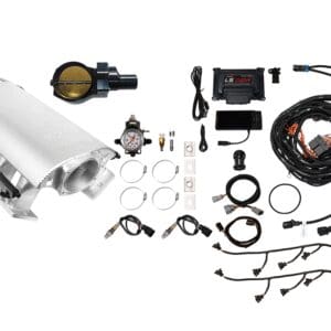 Security camera system with accessories and cables.