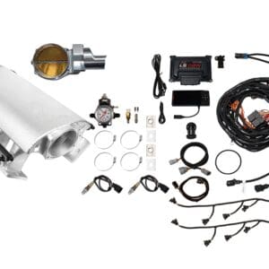Complete automotive HID xenon headlight conversion kit with bulbs and wiring.