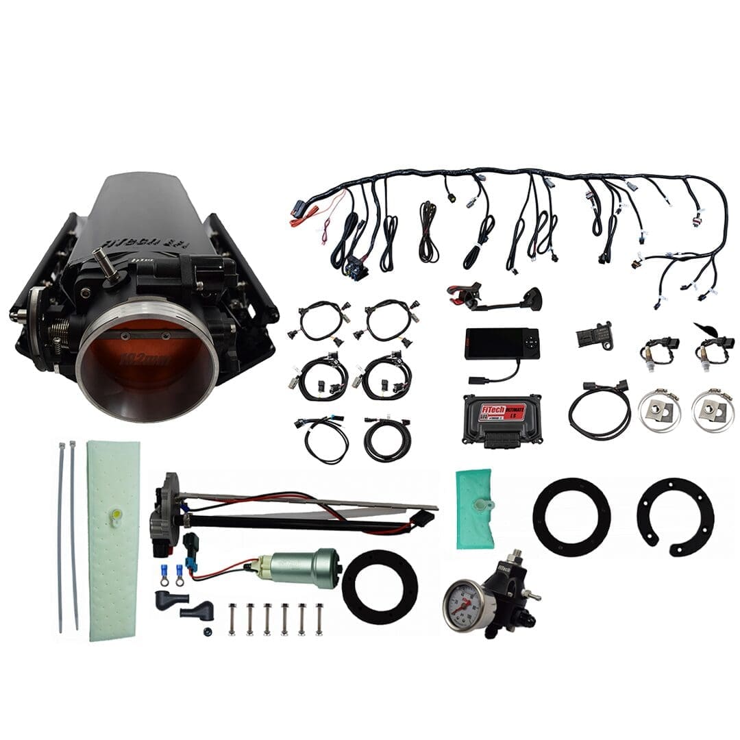 <span style="color:#ED3237;">76132</span><br>Ultimate LS 1000 HP EFI System With Long Runner Cathedral Intake & In Tank 440 LPH Pump Module & Go Fuel Regulator Master Kit