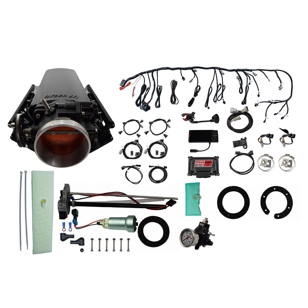 <span style="color:#ED3237;">76133</span><br>Ultimate LS 1000 HP EFI System With Long Runner Cathedral Intake, Transmission Control & In Tank 440 LPH Pump Module & Go Fuel Regulator Master Kit