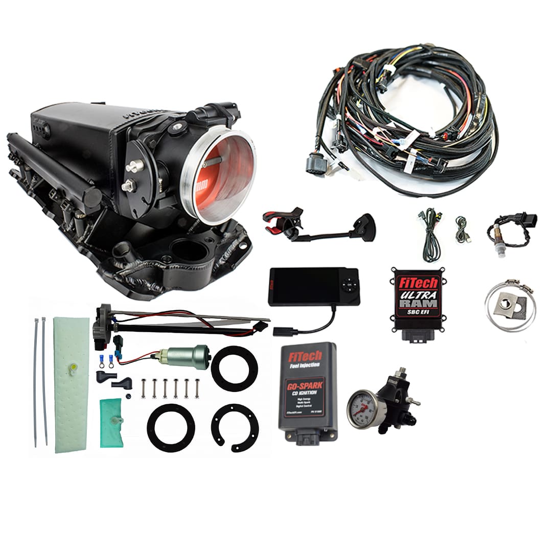 <span style="color:#ED3237;">93631</span><br>Ultra Ram 650 HP Chevy Small Block EFI System With Go Fuel 440 LPH In-Tank, Go Spark CDI Box & Go Fuel Regulator Master Kit