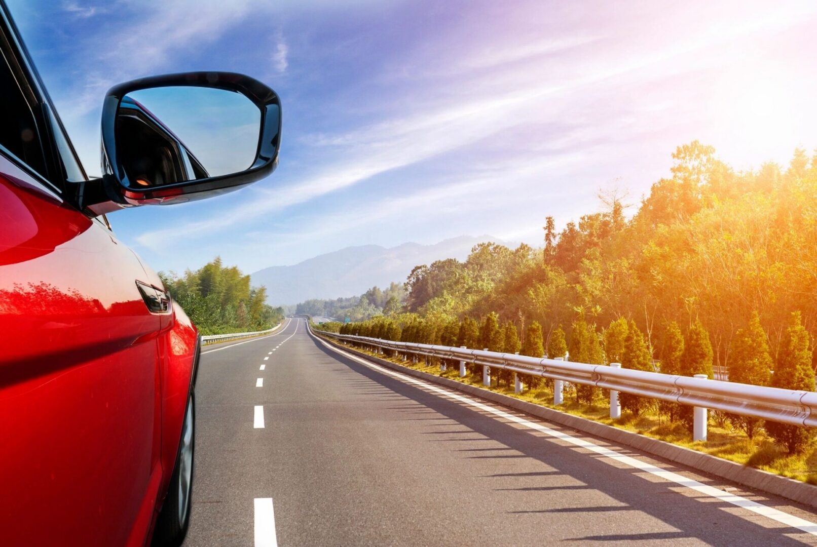 car driving down the road