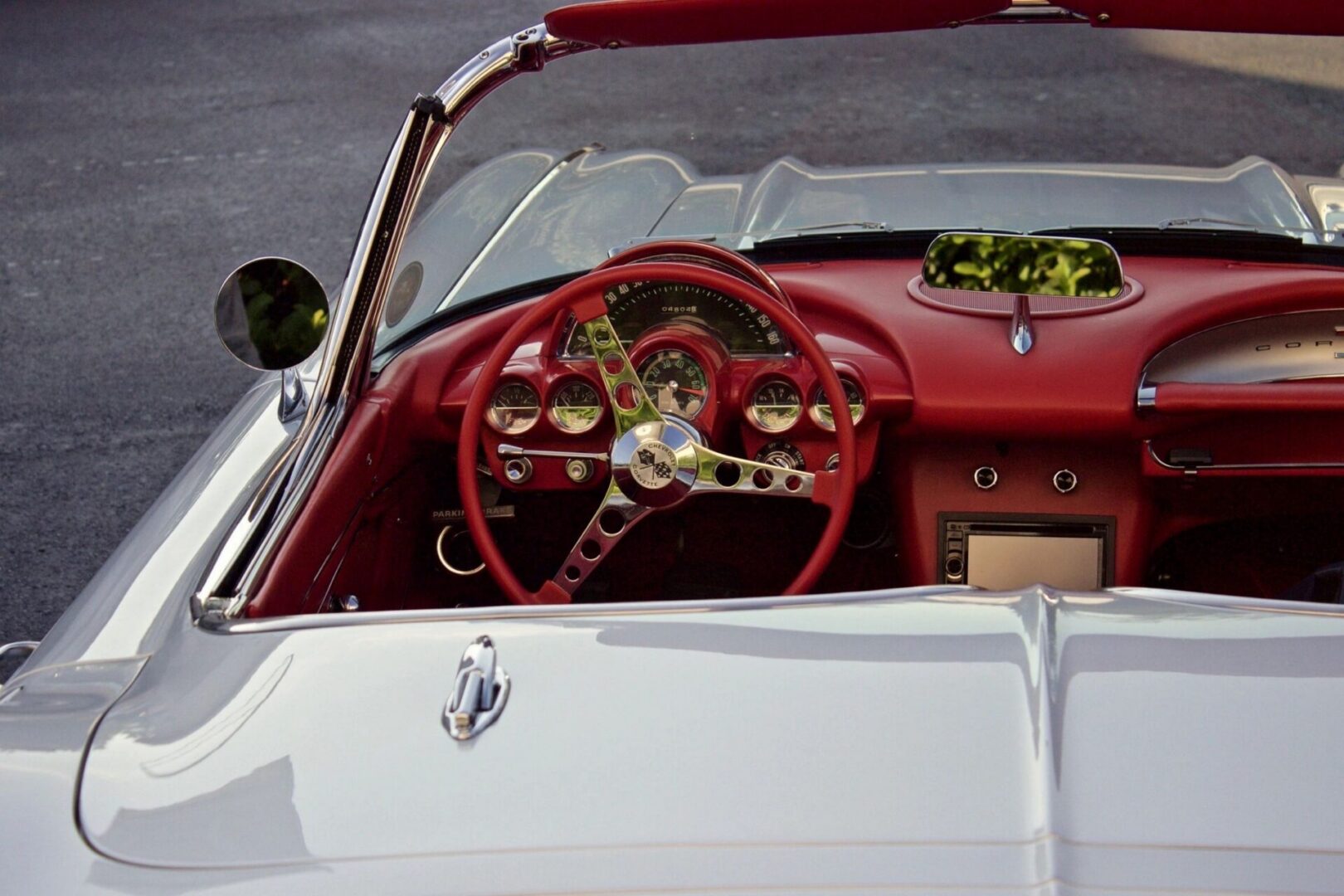 car steering wheel and interior