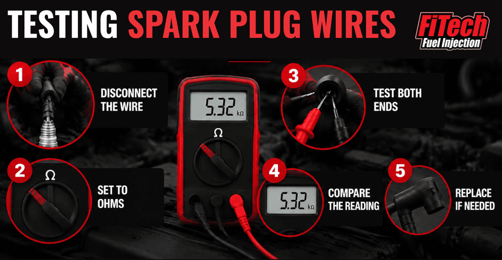 infographic of how to test spark plug wires
