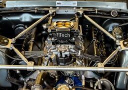 car hood open with a fitech system inside